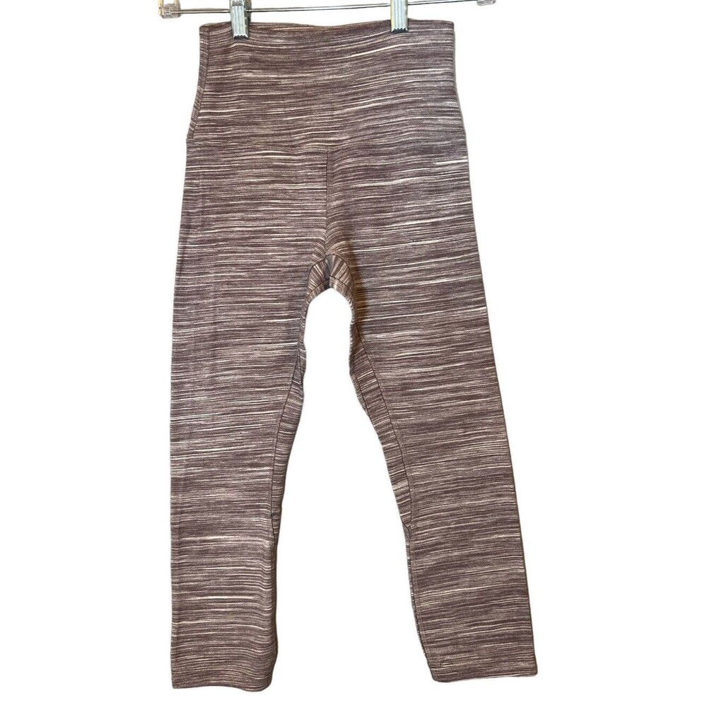 Lululemon Align Crop 21" Mini Space Dye Herringbone Jacquard Blk Cherry White 4